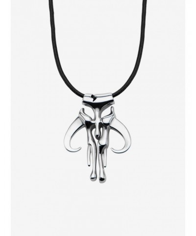 Star Wars Mandalorian Symbol Pendant in Leather Cord Necklace $12.45 Necklaces