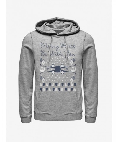 Star Wars X-Wing Merry Force Be With You Ugly Christmas Hoodie $10.78 Hoodies