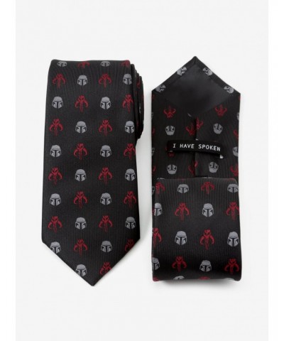 Star Wars The Mandalorian Mando Black Red Men's Tie $9.75 Ties